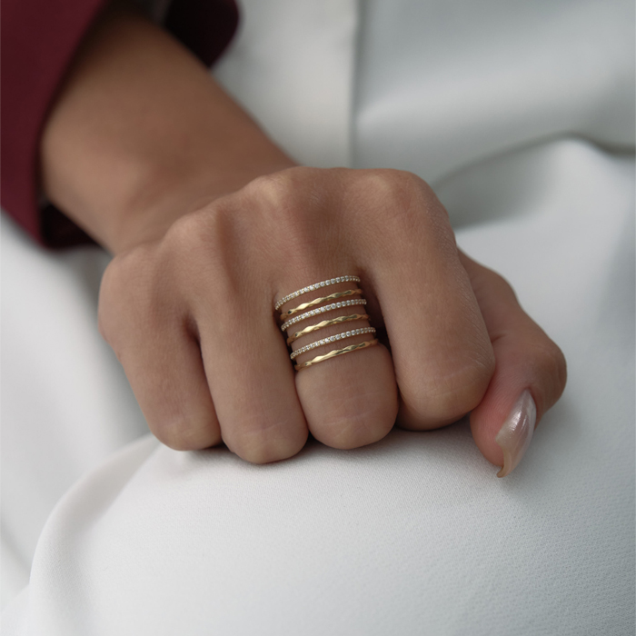 Taşlı ve Burgulu Örüntü Yüzük - MİST