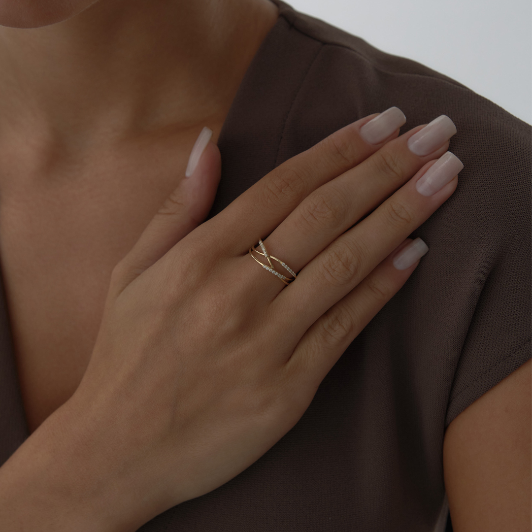 Taşlı Wave Yüzük - 2