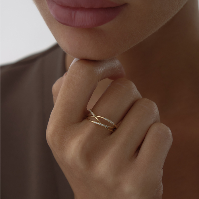 Taşlı Wave Yüzük - 3