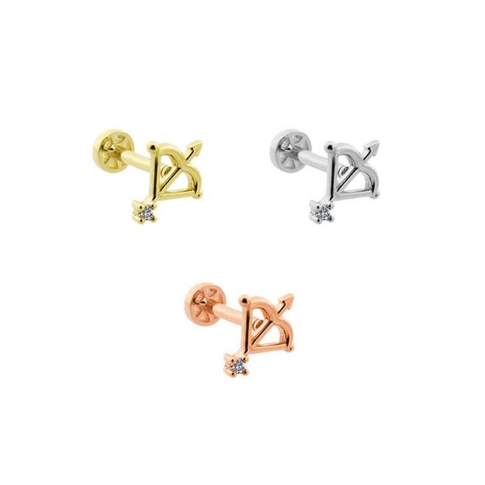 Taşlı Yay Minimal Tragus Piercing - 2