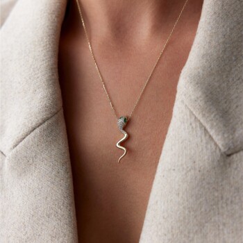 Taşlı Yılan Kolye - Rayna