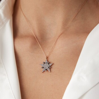 Taşlı Yıldız Kolye - Alen