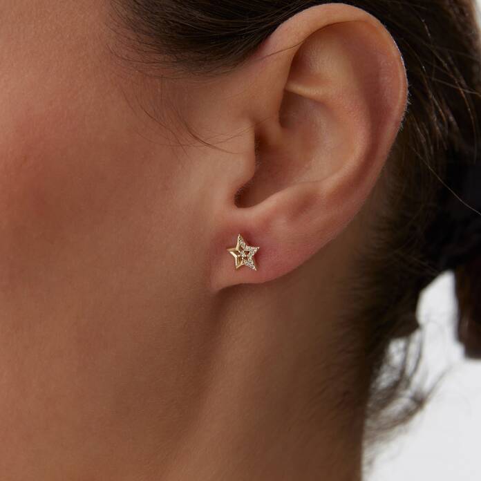 Taşlı Yıldız Küpe - 1