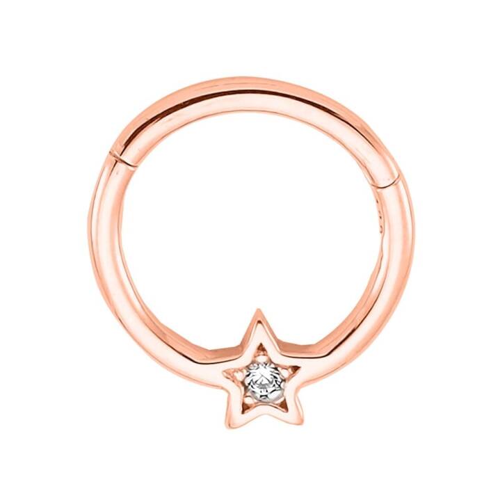 Taşlı Yıldız Minimal Halka Piercing - 1