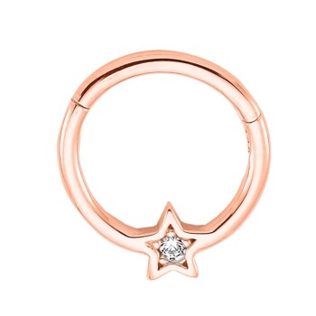 Taşlı Yıldız Minimal Halka Piercing - Dianora