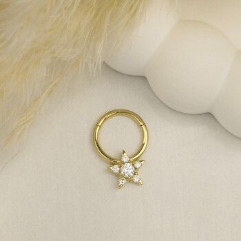 Taşlı Yıldız Motifli Helix Piercing - Dianora (1)