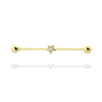 Taşlı Yıldız Motifli Köprü Piercing - Dianora