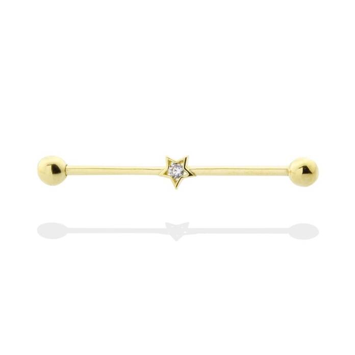 Taşlı Yıldız Motifli Köprü Piercing - 1