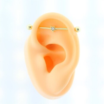 Taşlı Yıldız Motifli Köprü Piercing - 3