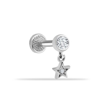 Taşlı Yıldız Sallantılı Minimal Tragus Piercing - Dianora (1)