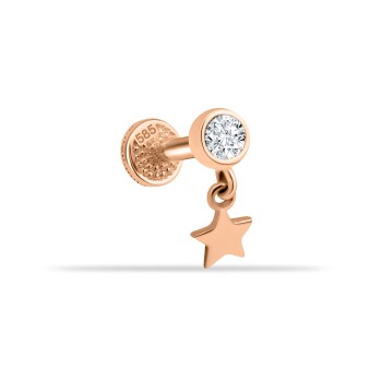 Taşlı Yıldız Sallantılı Minimal Tragus Piercing - Dianora