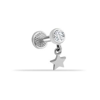 Taşlı Yıldız Sallantılı Minimal Tragus Piercing - 3