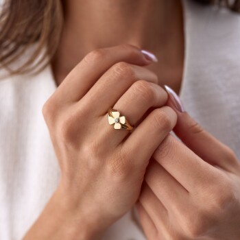 Taşlı Yonca Şovalye Yüzük - Rayna (1)