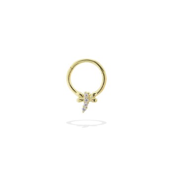Taşlı Yusufçuk Motifli Helix Piercing - Dianora