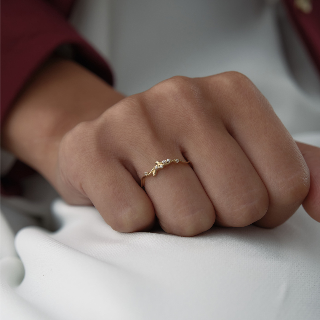 Taşlı Zeytin Dalı Yüzük - 1