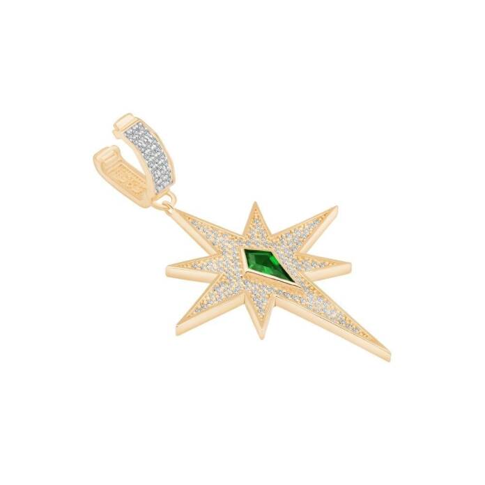 Taşlı Zümrüt Kuzey Yıldızı Charm - 2