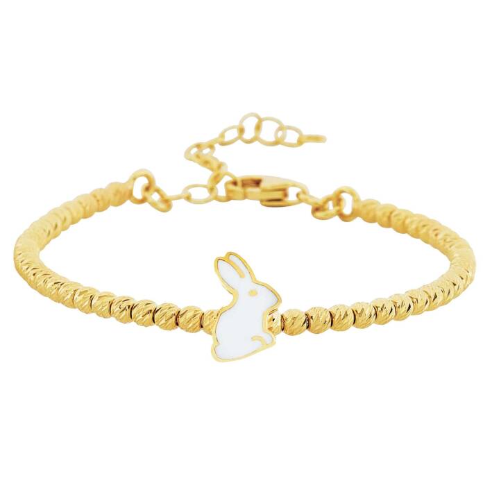 Tavşan Figürlü 14 Ayar Altın Çocuk Bileklik - 1