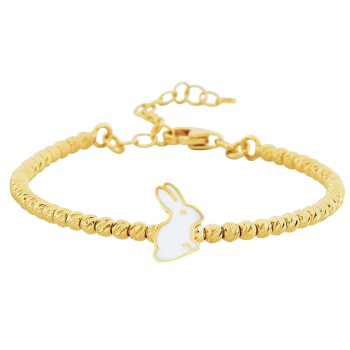 Tavşan Figürlü 14 Ayar Altın Çocuk Bileklik - Melike