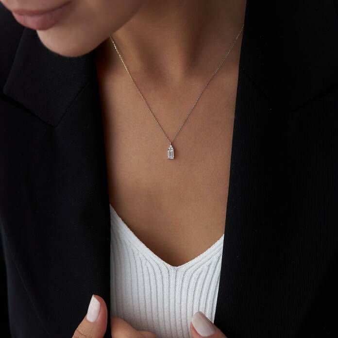 Tek Baget Taşlı Kolye - 2