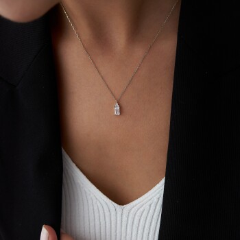 Tek Baget Taşlı Kolye - 3