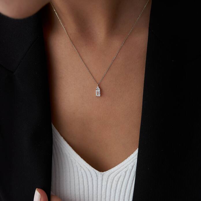 Tek Baget Taşlı Kolye - 3