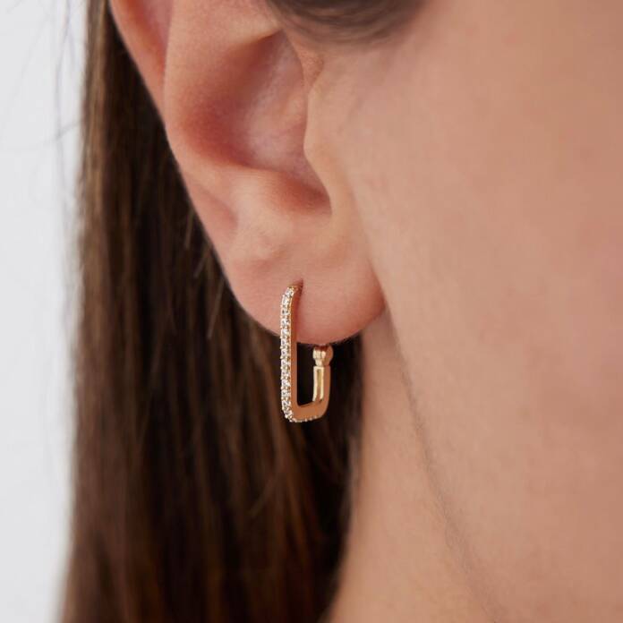 Tek Sıra Taşlı Ataç Küpe - 1