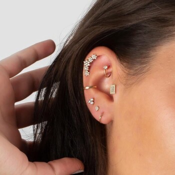 Tek Taş Helix Piercing - 4