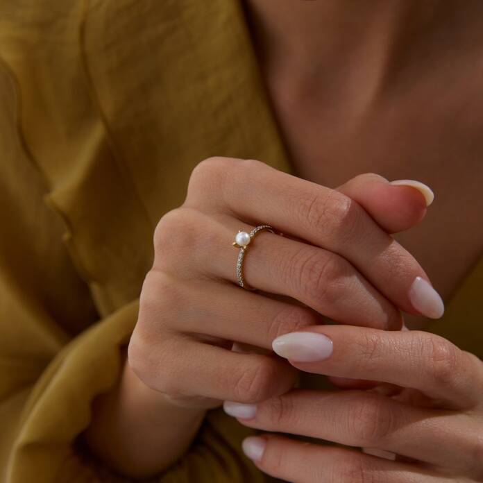 Tek Taş İnci Yüzük - 3