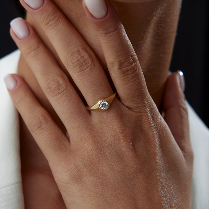 Tek Taş Sıvama Yüzük - Rayna (1)