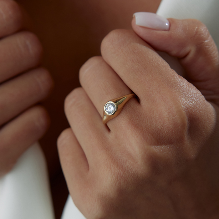 Tek Taş Sıvama Yüzük - Rayna