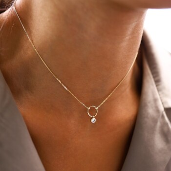 Tek Taşlı Choker Kolye - Alen