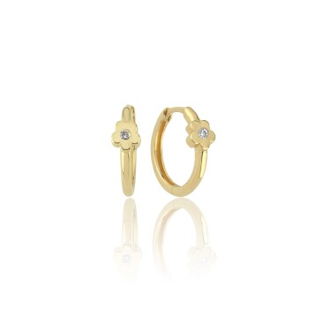 Tek Taşlı Çiçek Halka Çocuk Küpesi - Melike (1)