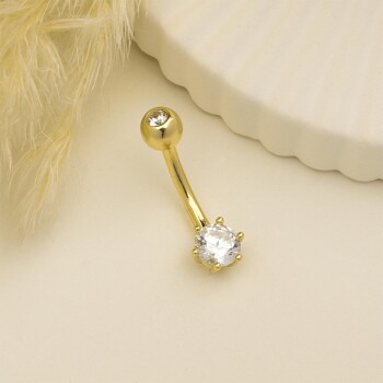 Tek Taşlı Göbek Piercing - Dianora (1)
