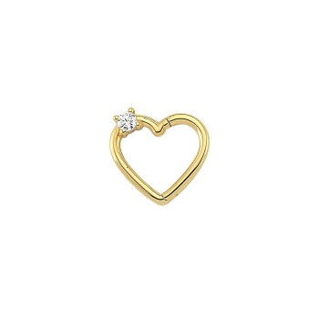 Tek Taşlı Kalp Helix Piercing - Dianora