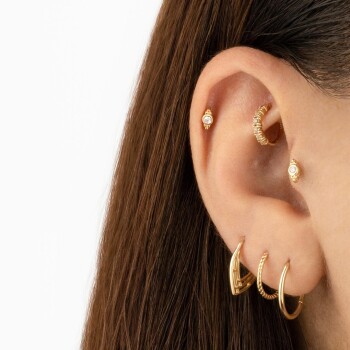 Tek Taşlı Kruvasan Tragus Piercing - Dianora (1)