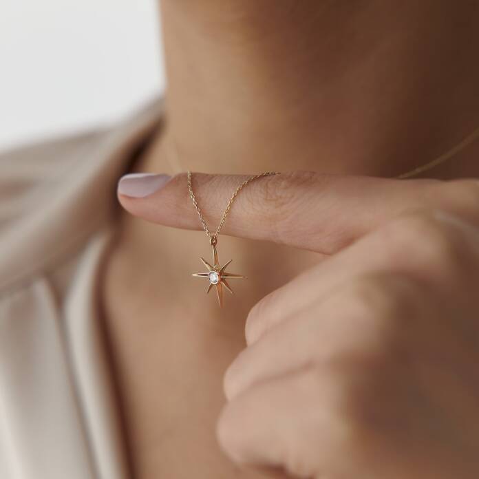 Tek Taşlı Kutup Yıldızı Kolye - 1