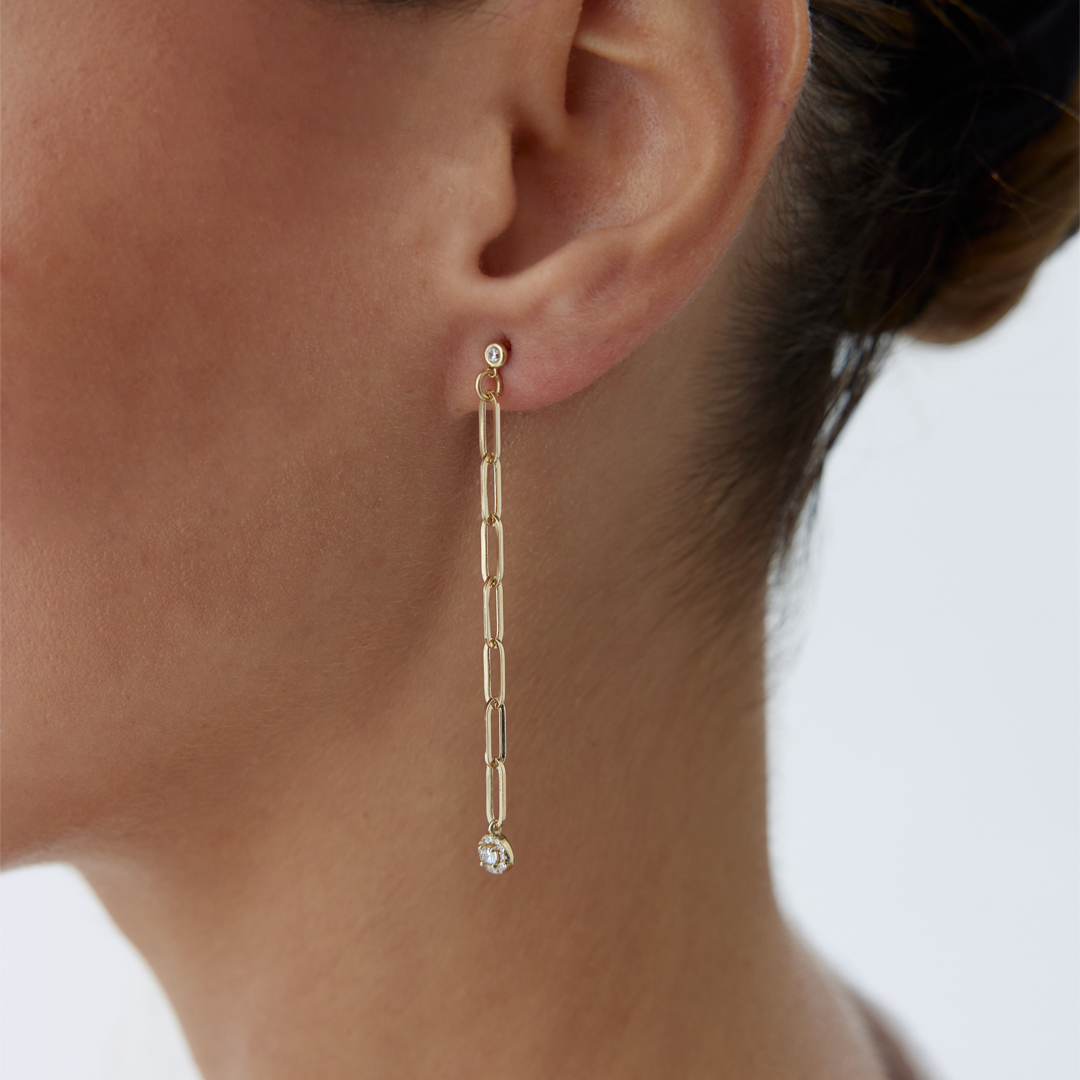 TekTaş Ataç Sallantılı Küpe - 1