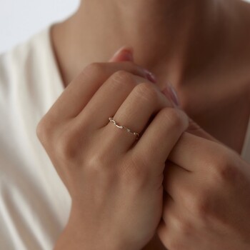 Tektaş Dalga Yüzük - Rayna (1)