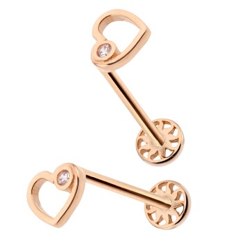 Tektaş Detaylı Kalp Tragus Piercing - 3