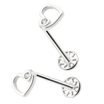 Tektaş Detaylı Kalp Tragus Piercing - 4