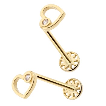 Tektaş Detaylı Kalp Tragus Piercing - Alen (1)