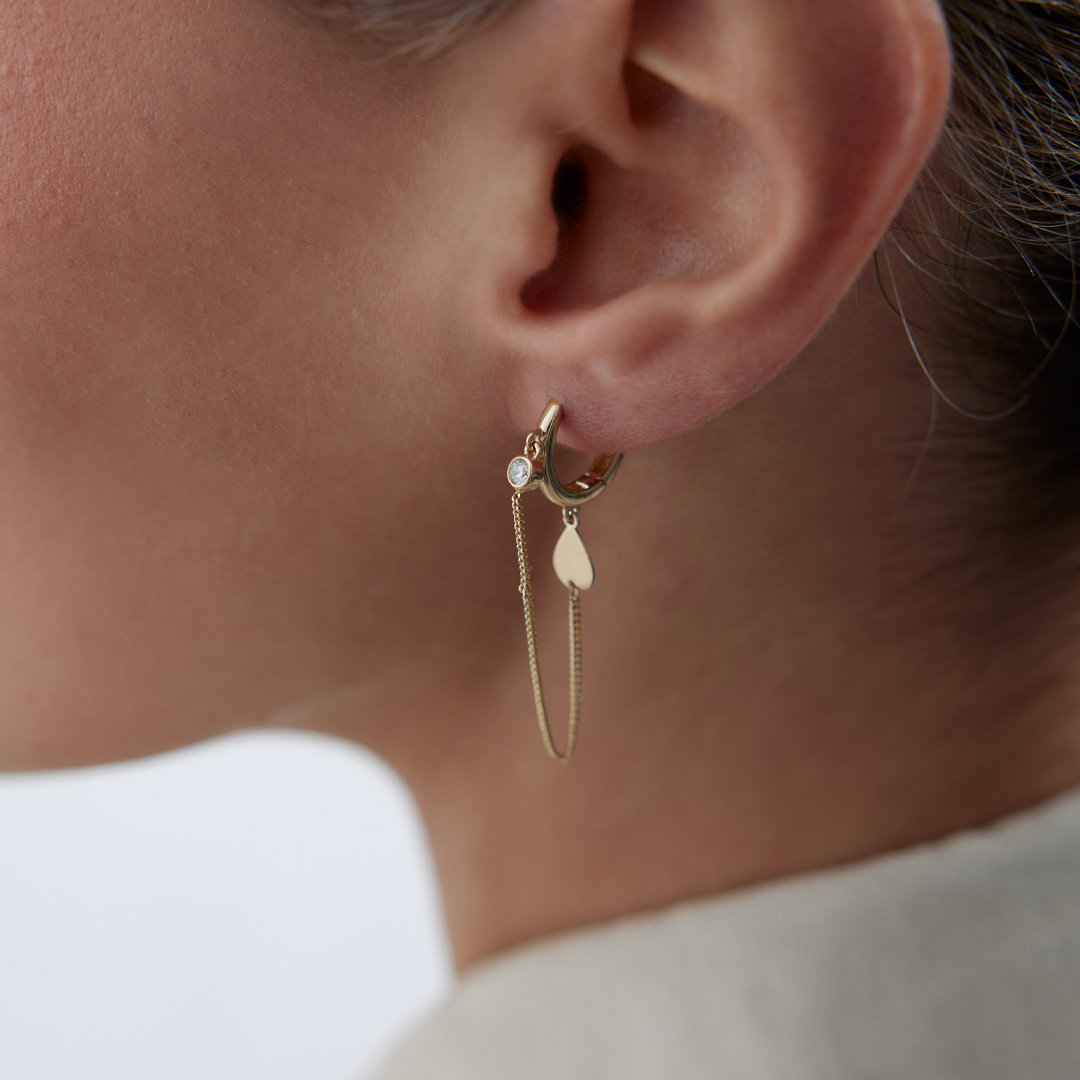 Tektaş Kalp Sallantılı Küpe - 2