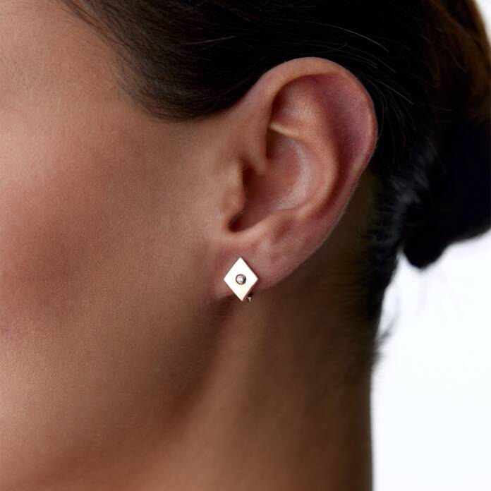 Tektaş Karo Plaka Küpe - 1