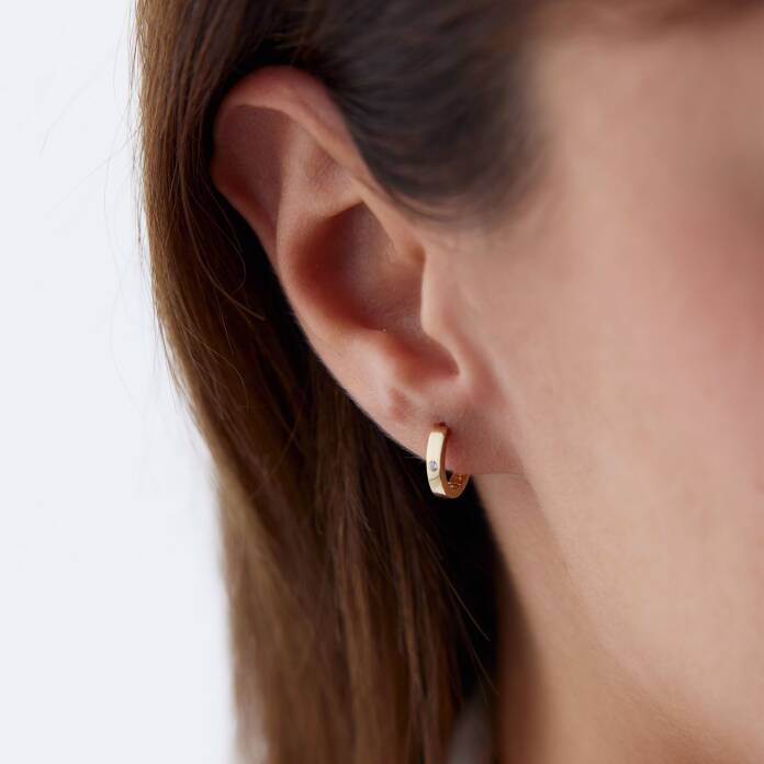 Tektaş Mini Halka J Küpe - 2