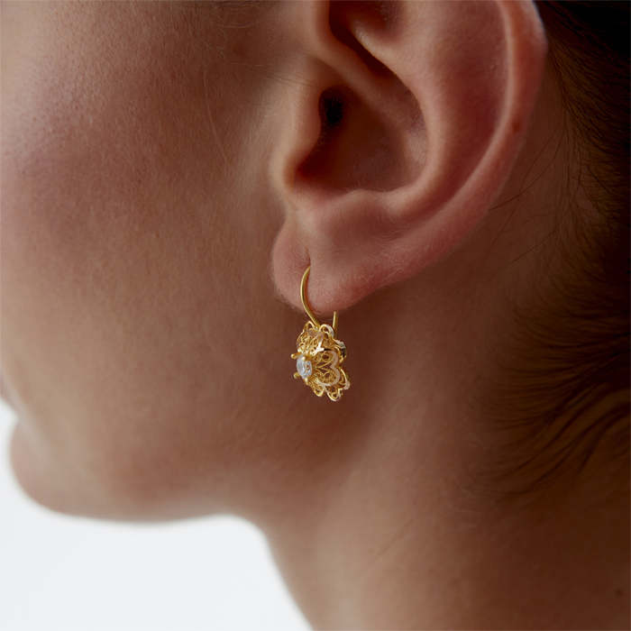 Tektaş Sallantılı Gül Küpe - Koçak (1)