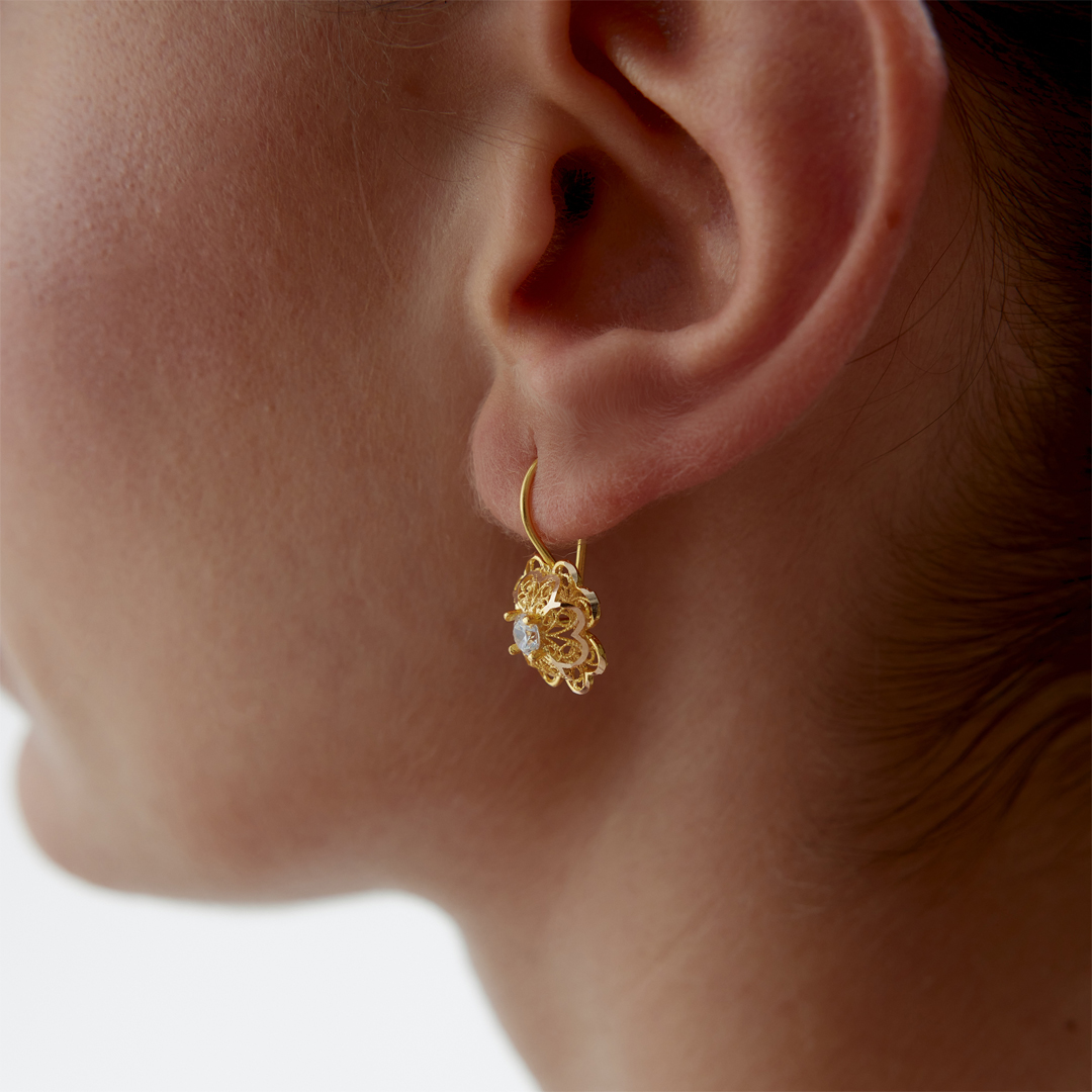 Tektaş Sallantılı Gül Küpe - 2