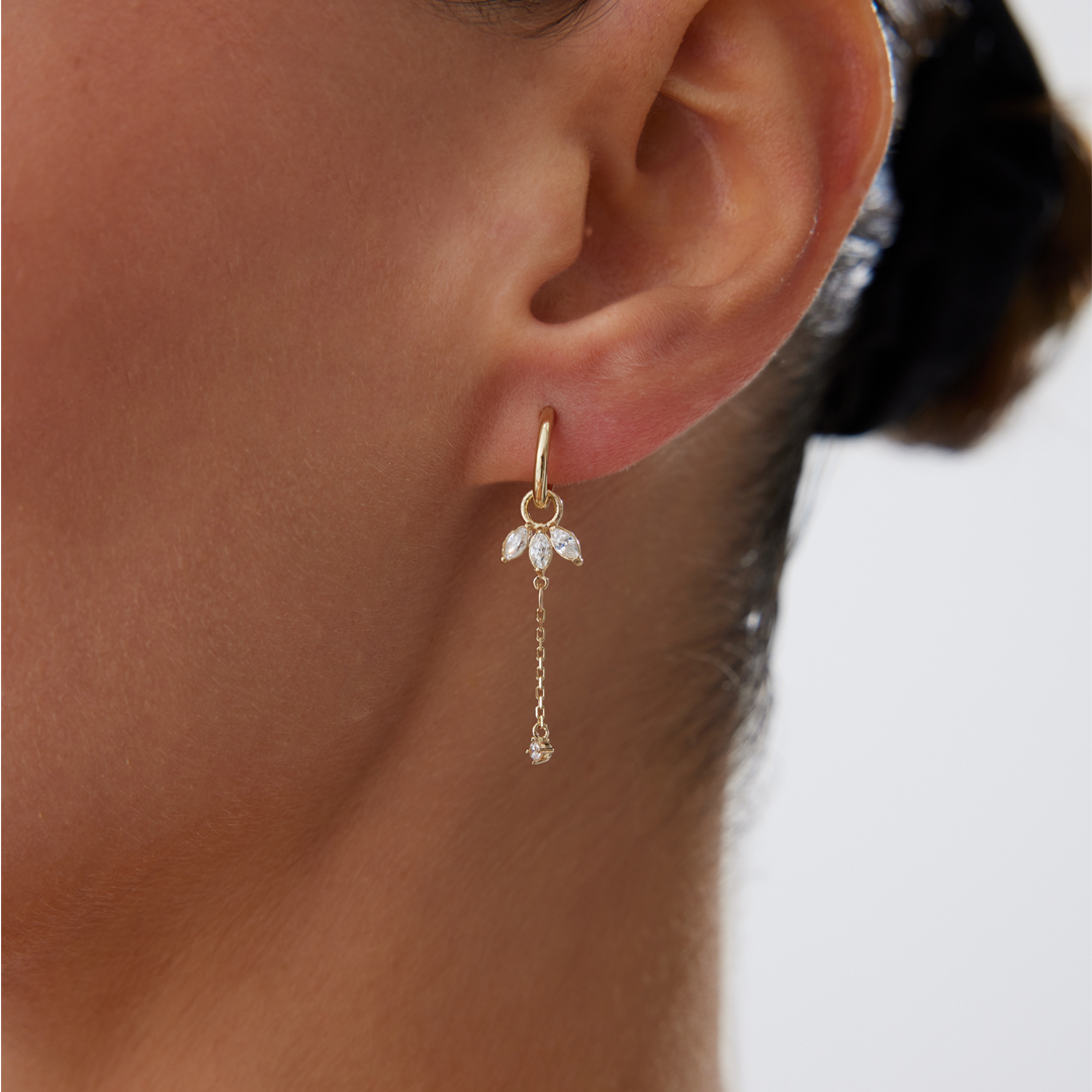 Tektaş Sallantılı Lotus Küpe - 1