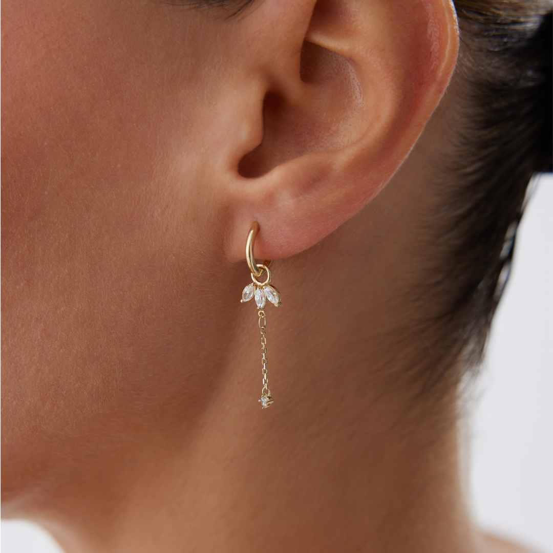 Tektaş Sallantılı Lotus Küpe - 2