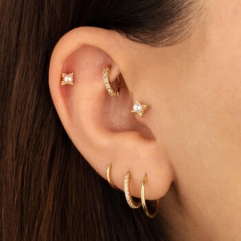 Ters Ay İncili Tragus Piercing - 2
