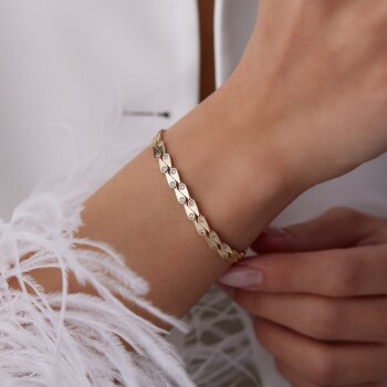 Ters Düz Taşlı Damla Bileklik - Özer (1)